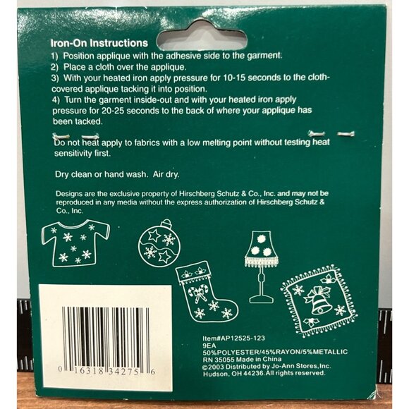 Assorted Embroidered Iron-On Christmas Appliques Value Pack AP12525-123 - Picture 3 of 3